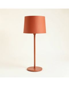 Willow Bridge Floor Lamp With A Plain Fabric Shade - Terracotta (synthetic illustration; no displayed measurements)