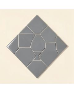 Trapezoid Random Sized Glass Mosaic Tile In Glossy Gray (synthetic illustration; no displayed measurements)
