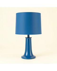 Olive Canyon Table Lamp With A Plain Fabric Shade - Blue (synthetic illustration; no displayed measurements)