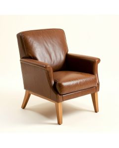 Rella 42 '' Wide Top Grain Leather Club Chair (synthetic illustration; no displayed measurements)