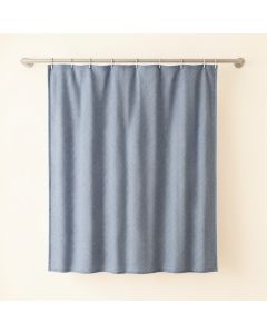 River Branch Shower Curtain Hanging Flat From A Plain Rod - Blue (synthetic illustration; no displayed measurements)