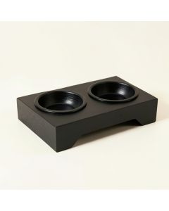 Laurel Brook Pet Feeding Stand With Two Plain Empty Bowls - Black (synthetic illustration; no displayed measurements)