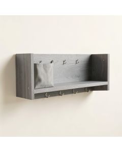 Ash Crossing Wall-Mounted Entryway Organizer Shelf - Gray (synthetic illustration; no displayed measurements)