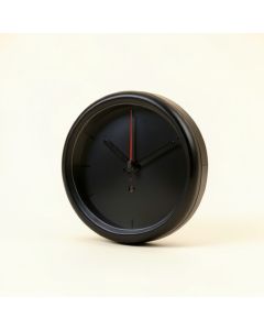 Indoor/Outdoor 14-Inch Round Dial Clock W/Thermometer-Black (synthetic illustration; no displayed measurements)