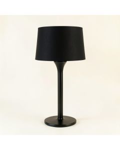 Summit Arc Floor Lamp With A Plain Fabric Shade - Black (synthetic illustration; no displayed measurements)