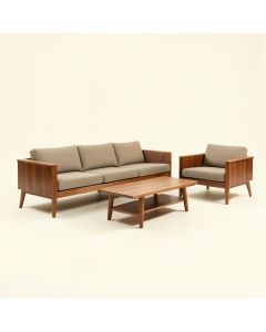 Mid Century Modern 3 Piece Living Room Set (synthetic illustration; no displayed measurements)