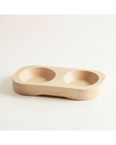 Slate Falls Pet Feeding Stand With Two Plain Empty Bowls - Beige (synthetic illustration; no displayed measurements)