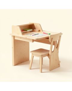 Glaser Kids Writing Desk And Chair Set With Kids Hutch (synthetic illustration; no displayed measurements)