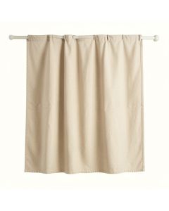 Cliff Brook Shower Curtain Hanging Flat From A Plain Rod - Beige (synthetic illustration; no displayed measurements)