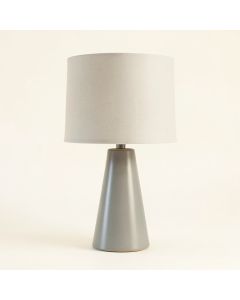 Oak Dale Table Lamp With A Plain Fabric Shade - Gray (synthetic illustration; no displayed measurements)
