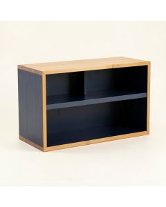 Clay Arc Low Bookcase - Navy (synthetic illustration; no displayed measurements)