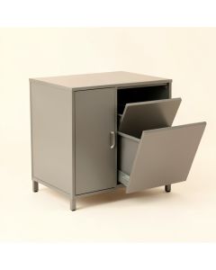Olive Bend Freestanding Pull-Out Hamper Cabinet - Gray (synthetic illustration; no displayed measurements)