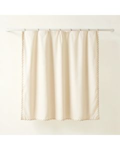 Cliff Dale Shower Curtain Hanging Flat From A Plain Rod - Cream (synthetic illustration; no displayed measurements)