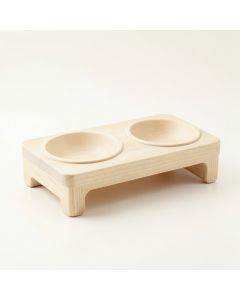 Elm Bluff Pet Feeding Stand With Two Plain Empty Bowls - Ivory (synthetic illustration; no displayed measurements)