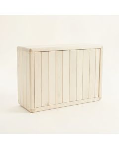 Reed Arc Narrow Outdoor Storage Bench - Ivory (synthetic illustration; no displayed measurements)