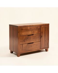 Lorraine 72 '' Wide 3 Drawer Mango Wood Sideboard (synthetic illustration; no displayed measurements)