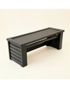 Shore Arc Narrow Outdoor Storage Bench - Black (synthetic illustration; no displayed measurements)
