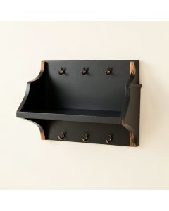 Pine Brook Wall-Mounted Entryway Organizer Shelf - Black (synthetic illustration; no displayed measurements)