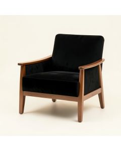 Flint Branch Upholstered Armchair - Black (synthetic illustration; no displayed measurements)