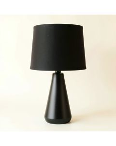 Alder Arc Table Lamp With A Plain Fabric Shade (synthetic illustration; no displayed measurements)