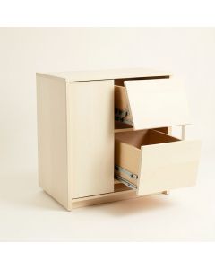 Hill Branch Freestanding Pull-Out Hamper Cabinet - Ivory (synthetic illustration; no displayed measurements)