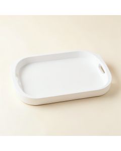 Reed Branch Serving Tray - White (synthetic illustration; no displayed measurements)