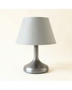 Oak Bend Table Lamp With A Plain Fabric Shade - Gray (synthetic illustration; no displayed measurements)