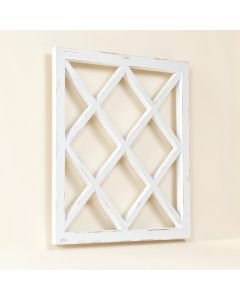Distressed White Geometric Window Cutout Wall Décor (synthetic illustration; no displayed measurements)