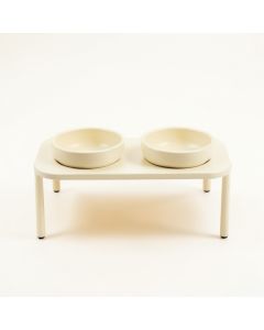 Birch Dell Pet Feeding Stand With Two Plain Empty Bowls - Ivory (synthetic illustration; no displayed measurements)