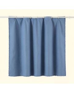 Birch Edge Shower Curtain Hanging Flat From A Plain Rod - Blue (synthetic illustration; no displayed measurements)