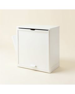 Linden Crest Freestanding Pull-Out Hamper Cabinet - White (synthetic illustration; no displayed measurements)