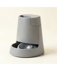 Pet Cat Dog Automatic Feeders Dispenser Automatic Gravity Feeders Bottle Stand Gray (synthetic illustration; no displayed measurements)