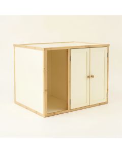 Aspen Canyon Empty Furniture-Style Litter Enclosure - Cream (synthetic illustration; no displayed measurements)