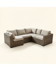 Morriss Outdoor 4 Piece Sectional Seating Group With Cushions (synthetic illustration; no displayed measurements)