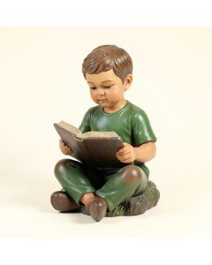 Sauter Boy Sitting Down Reading Book Statue (synthetic illustration; no displayed measurements)