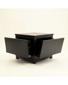 Hazel Crossing Freestanding Pull-Out Hamper Cabinet - Black (synthetic illustration; no displayed measurements)
