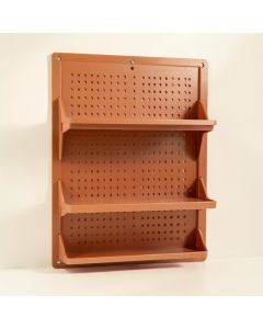 Wren Crest Empty Wall-Mounted Tool Organizer Panel - Terracotta (synthetic illustration; no displayed measurements)