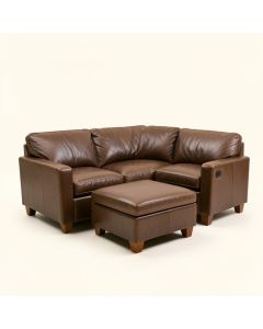 Wilhelmine 103.5 '' Wide Faux Leather Sofa & Chaise With Ottoman (synthetic illustration; no displayed measurements)