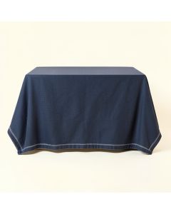 Fern Crossing Flat Bed Sheet - Navy (synthetic illustration; no displayed measurements)