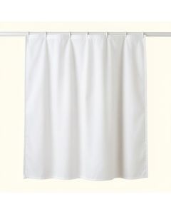 Cove Canyon Shower Curtain Hanging Flat From A Plain Rod - White (synthetic illustration; no displayed measurements)