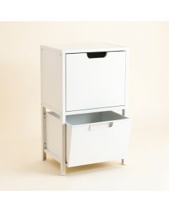 Alder Bluff Freestanding Pull-Out Hamper Cabinet - White (synthetic illustration; no displayed measurements)