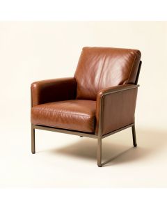 Fahad 29.53 '' Wide Cowhide Lounge Chair (synthetic illustration; no displayed measurements)