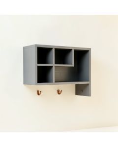 Pine Bluff Wall-Mounted Entryway Organizer Shelf - Gray (synthetic illustration; no displayed measurements)