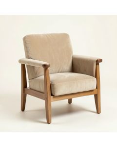 Heath Edge Upholstered Armchair - Beige (synthetic illustration; no displayed measurements)