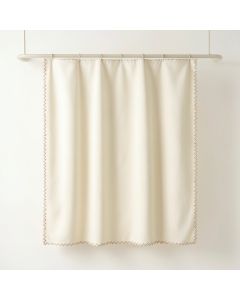 Cove Dell Shower Curtain Hanging Flat From A Plain Rod - Cream (synthetic illustration; no displayed measurements)