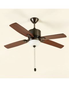 52 '' Hiro 5 - Blade Standard Ceiling Fan With Pull Chain And Light Kit Included (synthetic illustration; no displayed measurements)