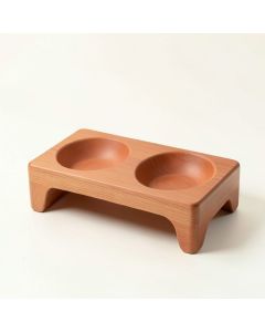 Briar Dell Pet Feeding Stand With Two Plain Empty Bowls - Terracotta (synthetic illustration; no displayed measurements)