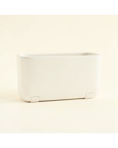 Hill Crossing Empty Railing Planter With Integral Brackets - White (synthetic illustration; no displayed measurements)