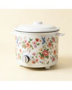 Narita 5.5 Qt . Electric Floral Patterned Slow Cooker (synthetic illustration; no displayed measurements)