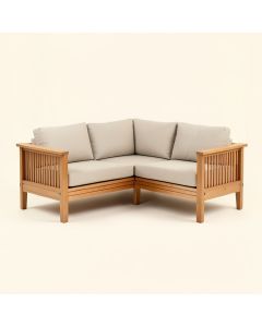 4-Pcs Teak Patio Sofa With Cushions (synthetic illustration; no displayed measurements)